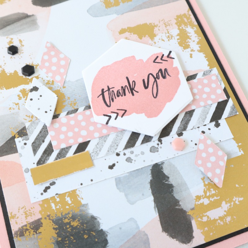 Card showing showing paper scraps