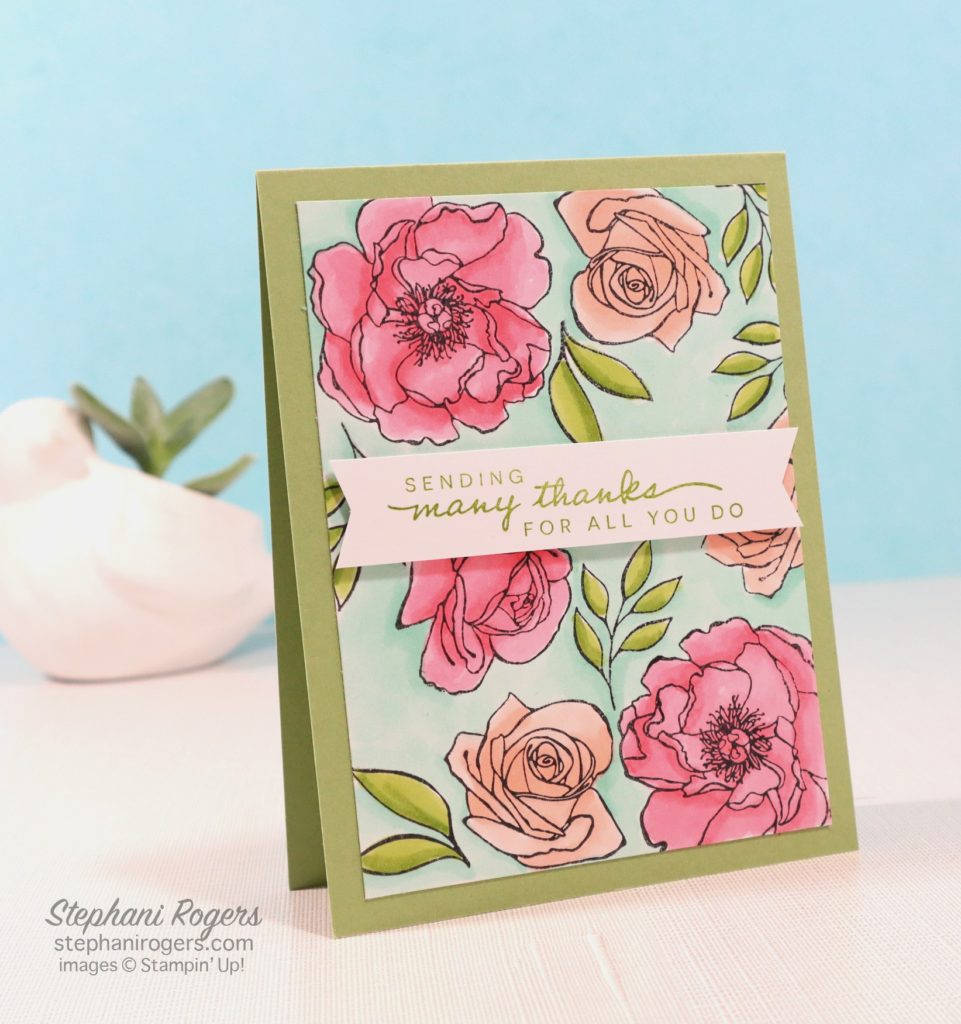 This is the front of the card showing how I created the card background using alcohol markers.