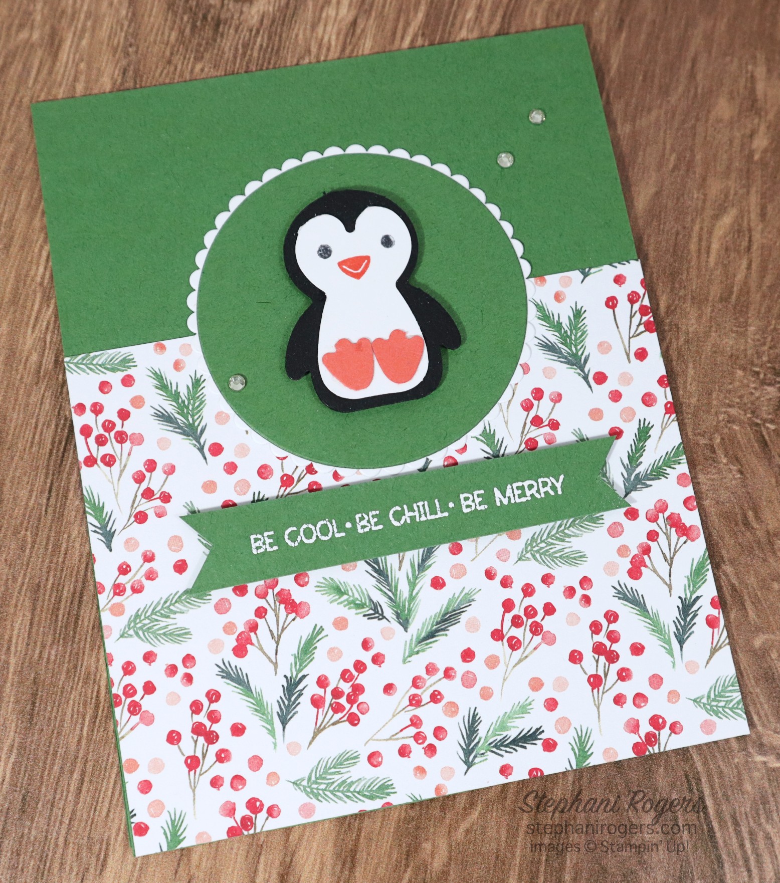 Penguin Simple Stamping Christmas Card