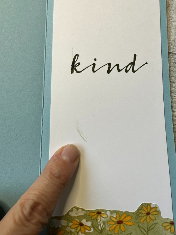 Showing the ink smear