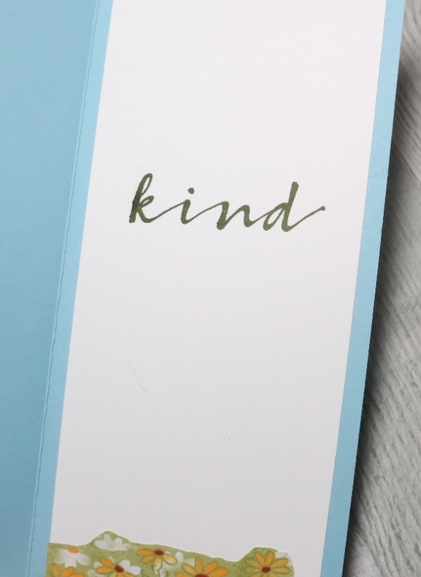 Inside of card showing how I fixed the ink smear